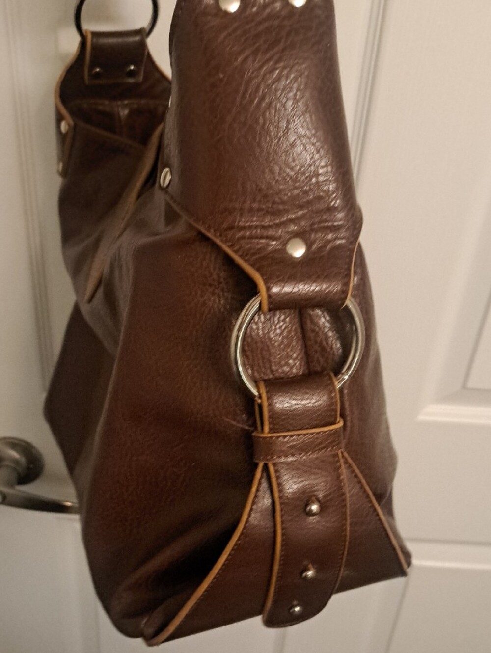 Matt & Nat Large Brown Faux Leather Slouchy Hobo Shoulder Bag - Picture 6 of 8